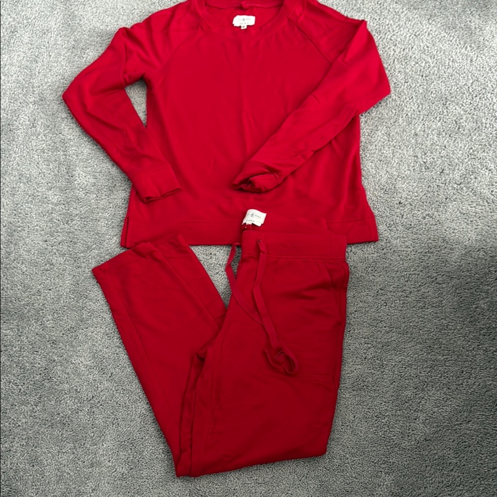 Lou & Grey red signature soft jogger set